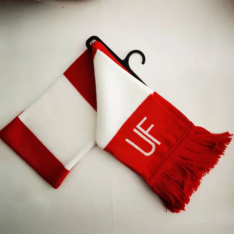 Jacquard Scarf with Knitted Logo